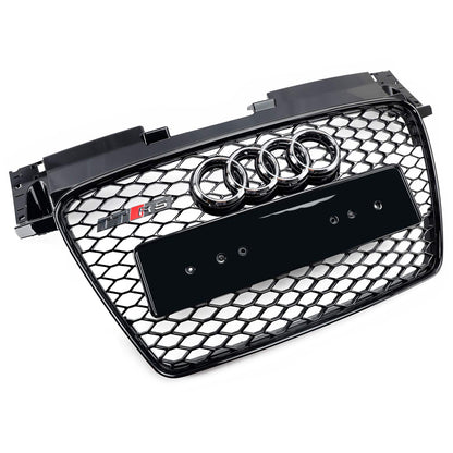 2006-2014 Audi TT /TTS J8 MK2 Honeycomb Front Grill RS Glossy Black Air Intake Radiator Sport Grille