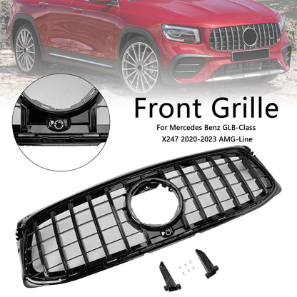 2020-2023 Mercedes Benz GLB-Class X247 GT Style Grill Front Bumper Replacement Glossy Black Grille