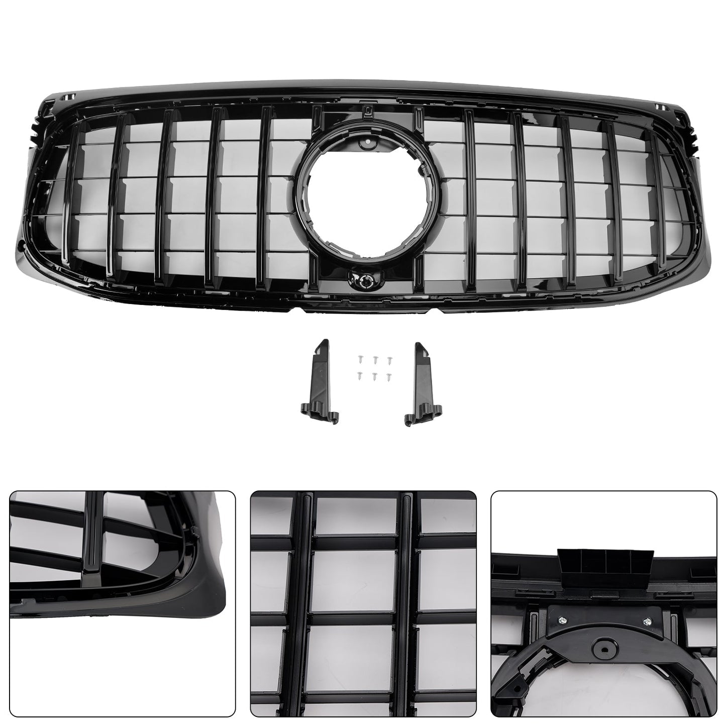 2020-2023 Mercedes Benz GLB-Class X247 GT Style Grill Front Bumper Replacement Glossy Black Grille