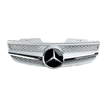 2007-2008 Mercedes Benz SL-Class R230 SL500 SL550 SL600 SL63 AMG Front Bumper Grill Silver Chrome Grille