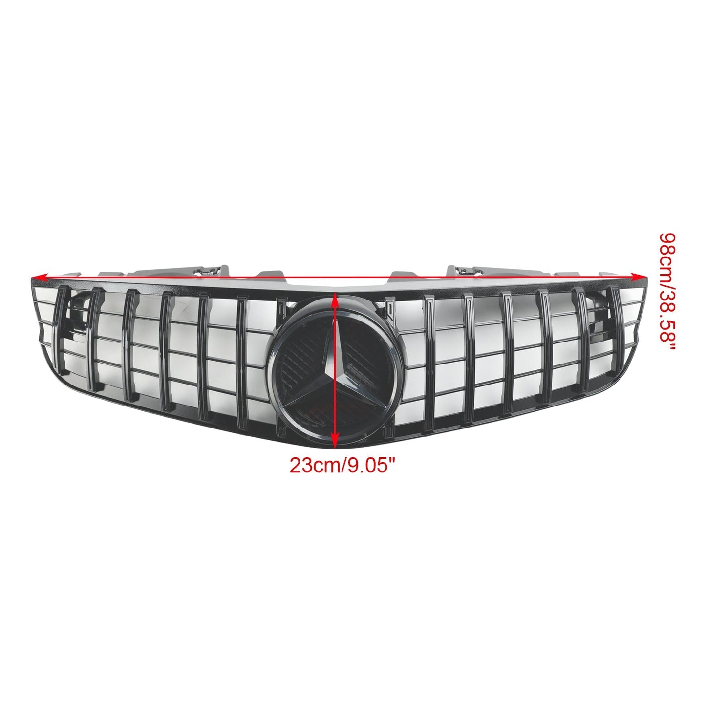 2009-2012 Benz SL-Class R230 SL500 SL550 SL63 SL65 Mercedes Front Bumper Upper Grill AMG Style Grill Replacement