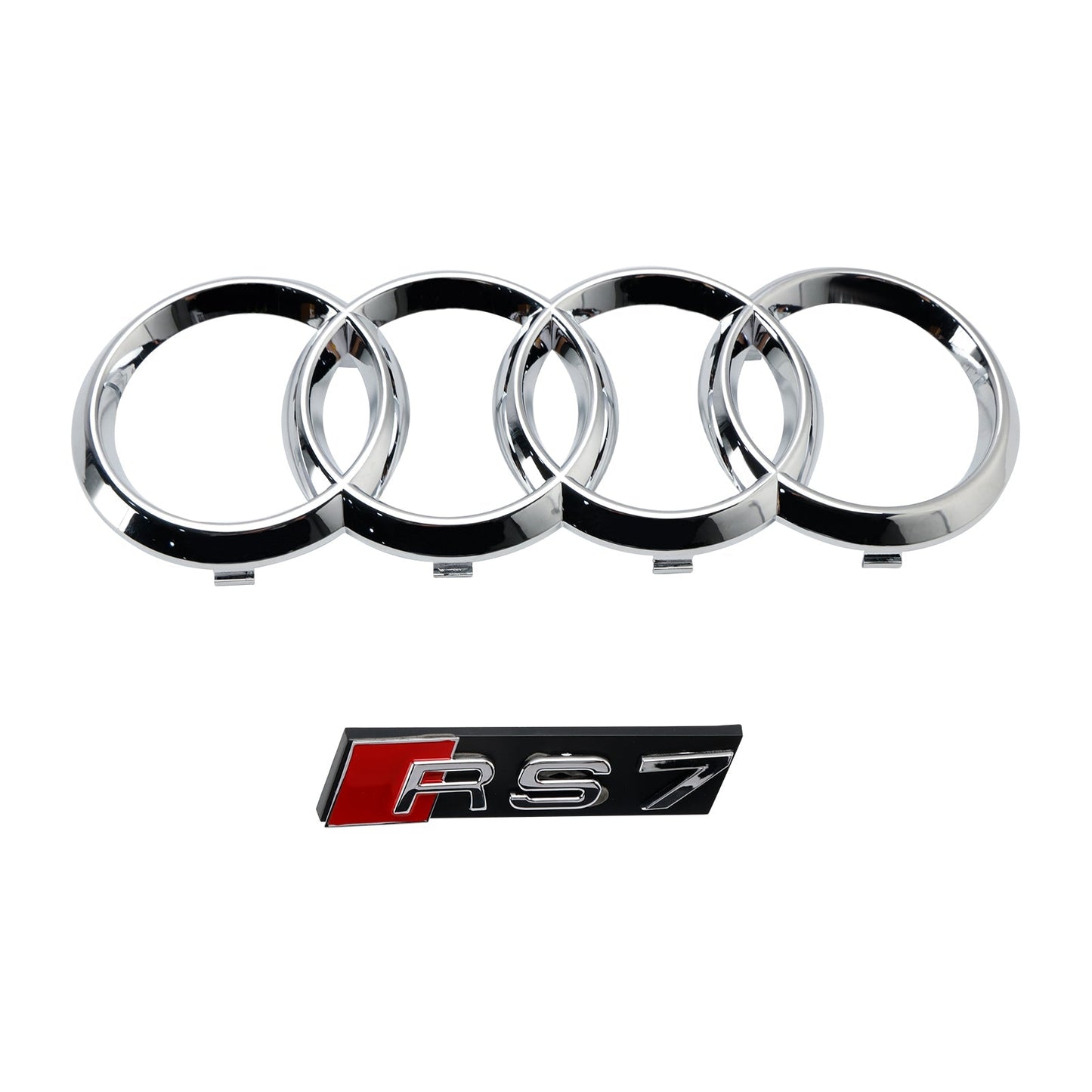 2016 2017 2018 Audi A7 / A7 Sline / S7 4G Front Bumper Honeycomb Grill RS7 Style Black Sport Mesh Grille W/ Ring Emblem