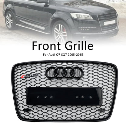 2005-2015 Audi Q7 SQ7 4L Front Bumper Radiator Vent Mesh Grill Gloss Black Grille