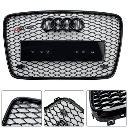 2005-2015 Audi Q7 /Q7 Sline /SQ7 Hoenycomb / Slat Style Grill Air Intake Radiator Front Bumper Grille With RIng Emblem