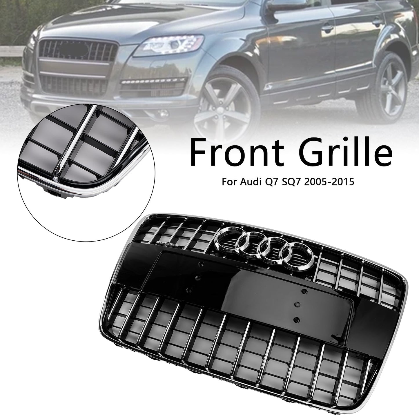 2005-2015 Audi Q7 SQ7 Sport Style Front Bumper Radiator Grille Grill