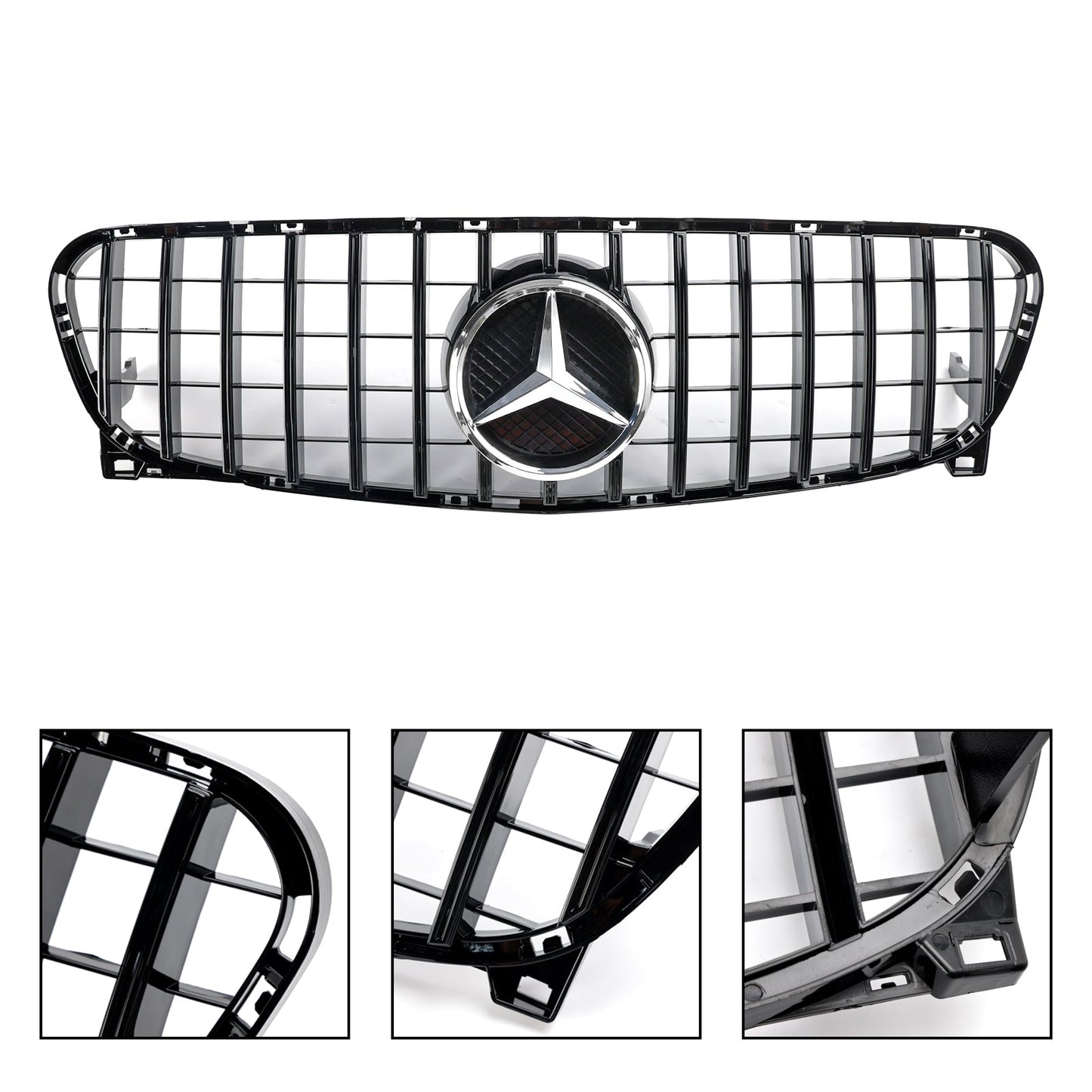 Benz GLA-Class W156 X156 GLA200/220/250/GLA45 2013-2017 Mercedes Front Bumper Grill Black GT Style Grille
