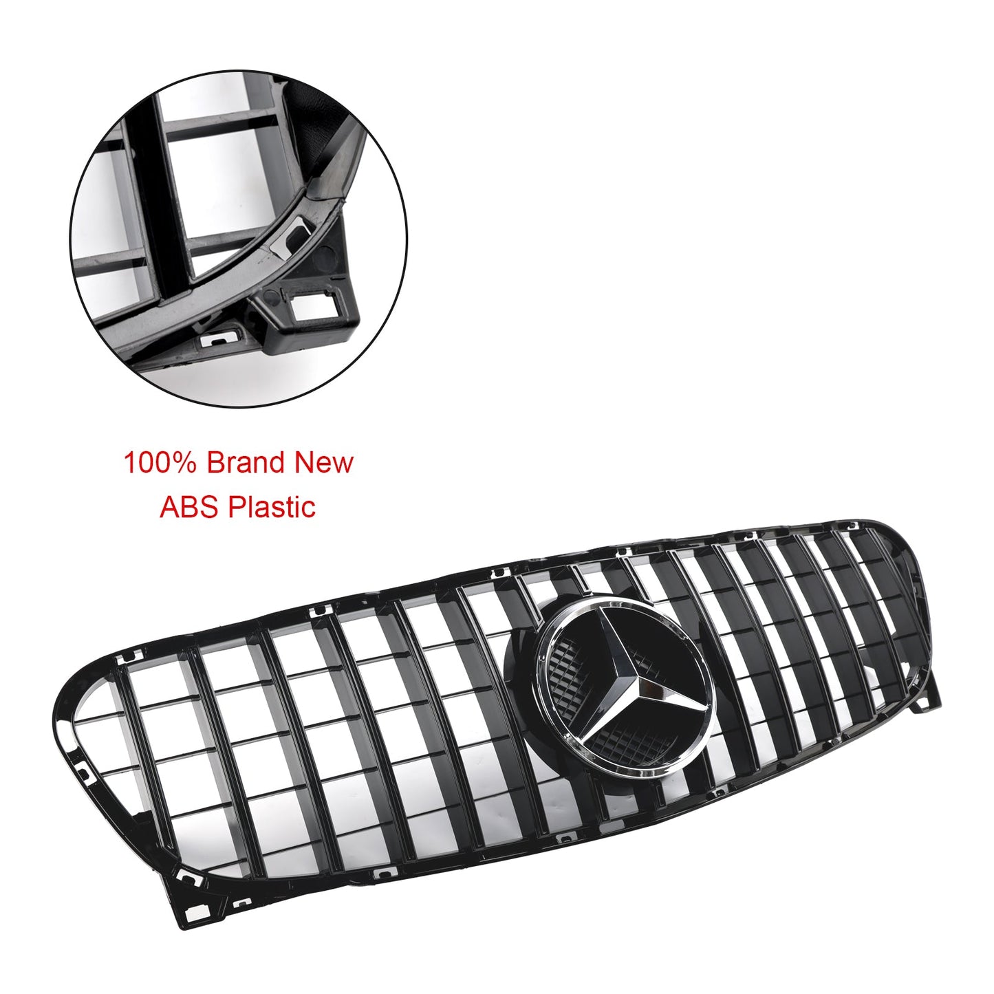 Benz GLA-Class W156 X156 GLA200/220/250/GLA45 2013-2017 Mercedes Front Bumper Grill Black GT Style Grille