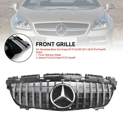 Benz SLK-Class R172 SLK200/250/350/SLK55 AMG 2011-2016 Mercedes Front Bumper Grill Chrome GT Style Grill