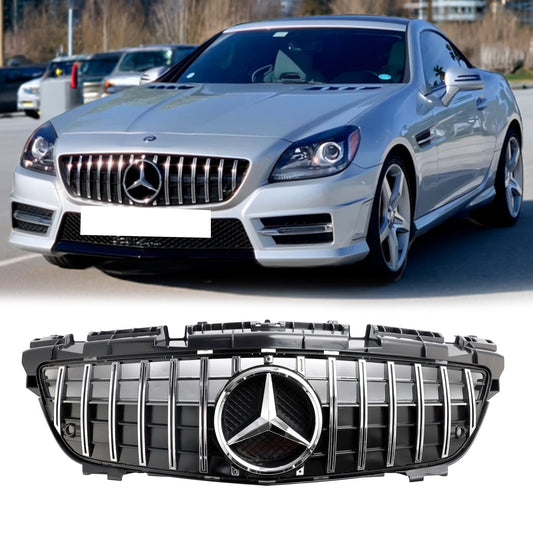 Benz SLK-Class R172 SLK200/250/350/SLK55 AMG 2011-2016 Mercedes Front Bumper Grill Chrome GT Style Grill