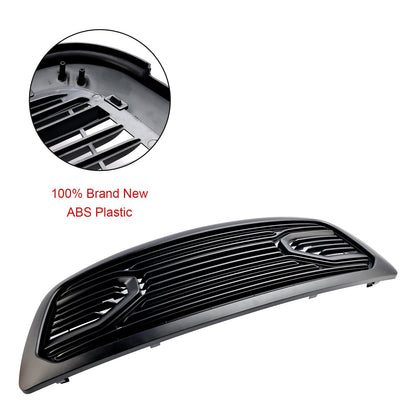 2009-2012 Dodge Ram 1500 Big Horn Style Front Bumper Grill Matte Black Replacement Grille W/ LED Lights