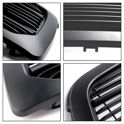 2009-2012 Dodge Ram 1500 Big Horn Style Front Bumper Grill Matte Black Replacement Grille W/ LED Lights