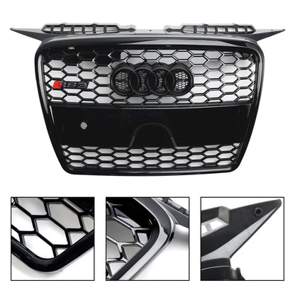 Audi A3 / S3 8P 2004 2005 2006 2007 2008 RS3 Honeycomb Grille Black Front Bumper Grill With Ring Emblem