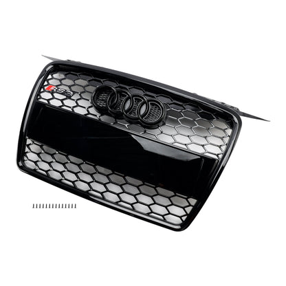 Audi A3 / S3 8P 2004 2005 2006 2007 2008 RS3 Honeycomb Grille Black Front Bumper Grill With Ring Emblem