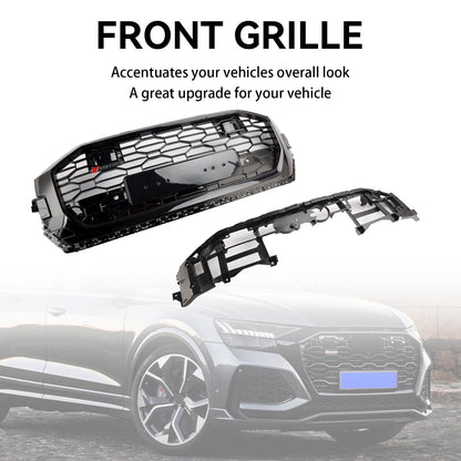 2019-2023 Audi Q8/SQ8 Gloss Black Front Honeycomb Mesh Grille RSQ8 Style