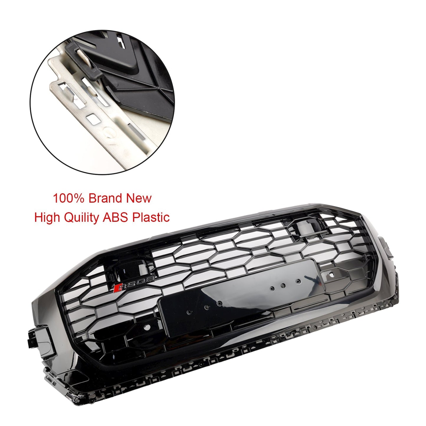 Audi Q8 SQ8 2019-2023 RSQ8 Style Front Honeycomb Mesh Grill Gloss Black Grille