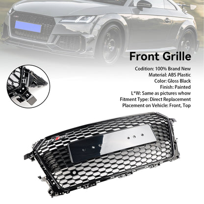 TTRS Style Honeycomb Grille For Audi TT / TTS MK3 FV 2014-2023 Front Bumper Glossy Black Grill