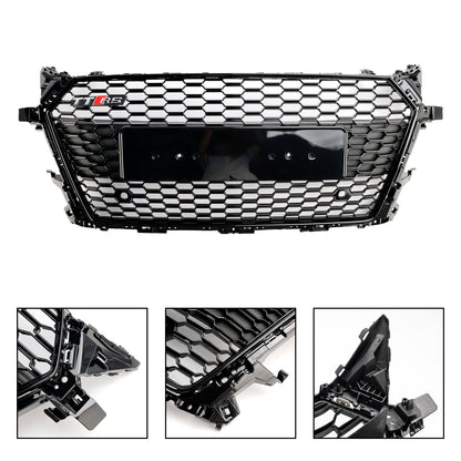 TTRS Style Honeycomb Grille For Audi TT / TTS MK3 FV 2014-2023 Front Bumper Glossy Black Grill