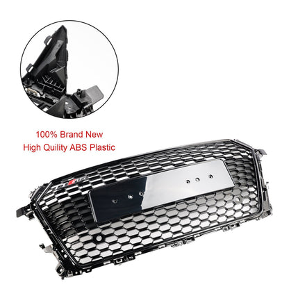 TTRS Style Honeycomb Grille For Audi TT / TTS MK3 FV 2014-2023 Front Bumper Glossy Black Grill