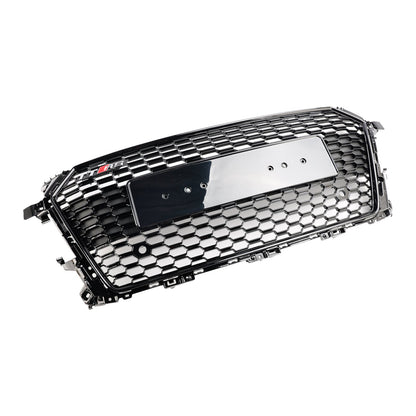 TTRS Style Honeycomb Grille For Audi TT / TTS MK3 FV 2014-2023 Front Bumper Glossy Black Grill