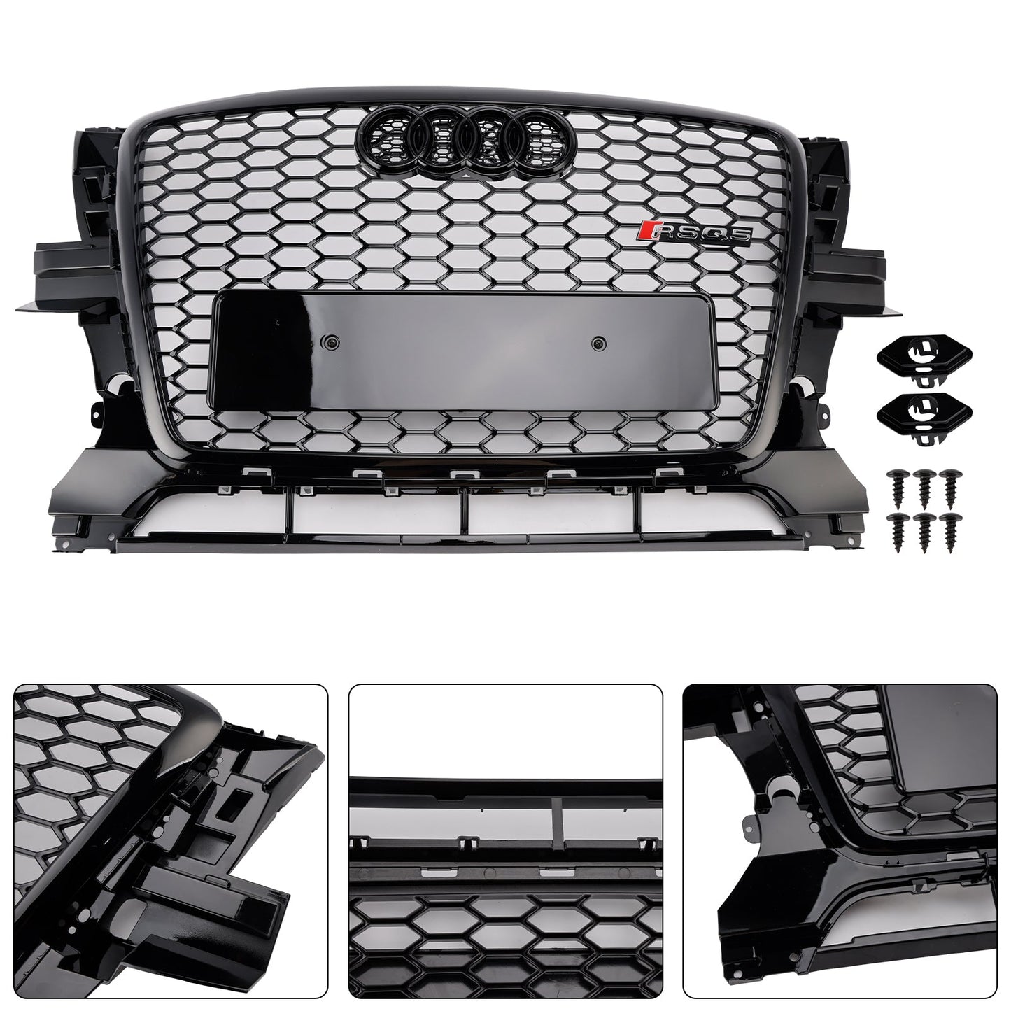 2009-2012 Audi Q5/Q5 Sline To RSQ5 Honeycomb Style Grill Front Bumper Replacement Grill