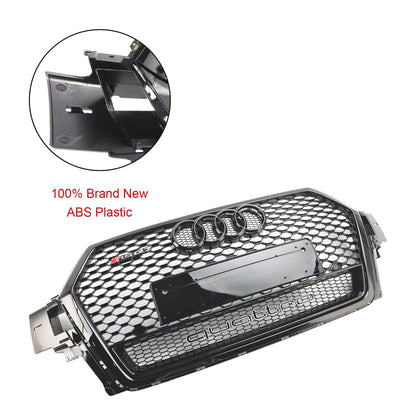 Audi Q7 / Q7 Sline / SQ7 2016-2019 RSQ7 Style Front Bumper Honeycomb Mesh Grill Gloss Black Grille