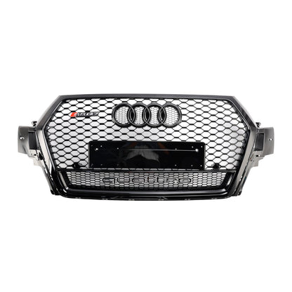 2016-2019 Audi Q7 SQ7 Gloss Black Front Bumper Radiator Vent Mesh Grille Grill