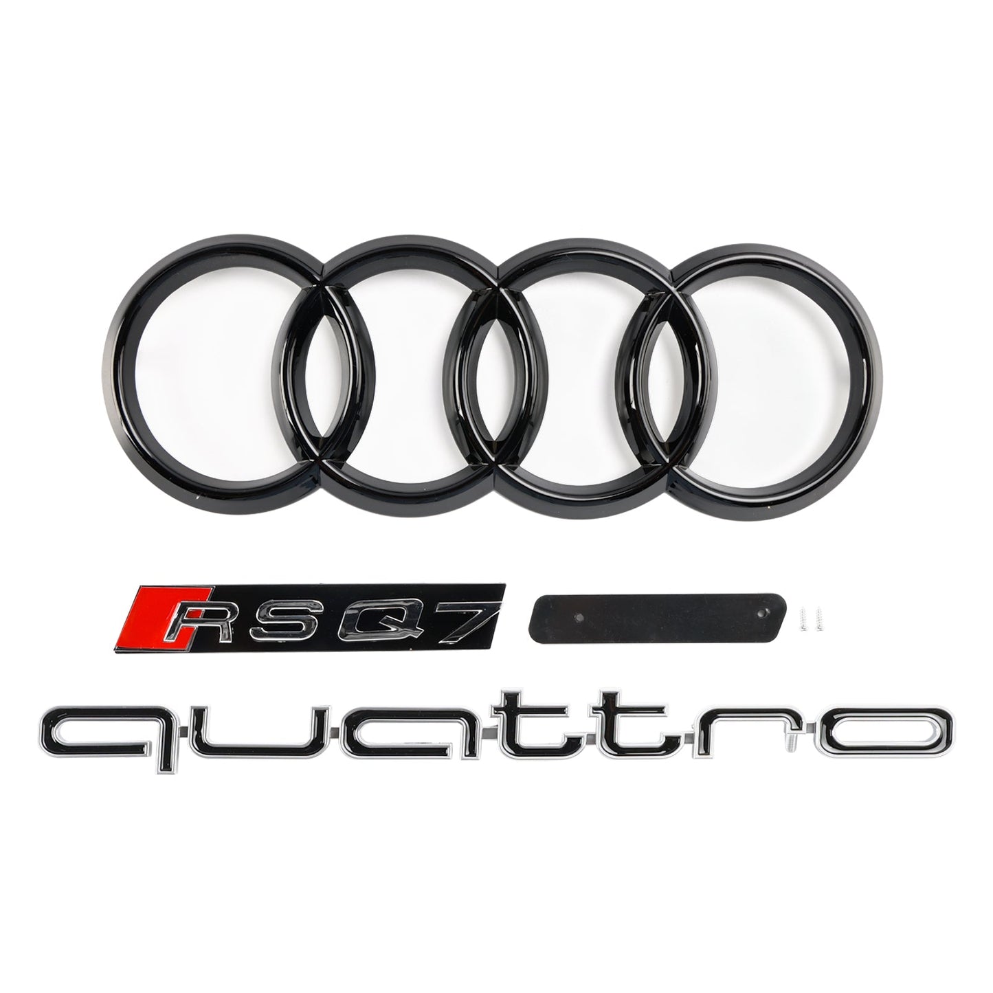 Audi Q7 / Q7 Sline / SQ7 2016-2019 RSQ7 Style Front Bumper Honeycomb Mesh Grill Gloss Black Grille
