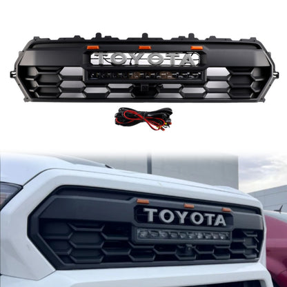 2024-2025 Toyota Tacoma TRD PRO Style Front Bumper Grill Black Grille With LED & Light Bar