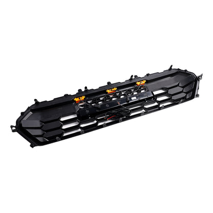 Toyota 2024-2025 Tacoma TRD Pro Front Grille Black Honeycomb Grill + LED Light + Light Bar + Letter