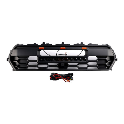 Toyota 2024-2025 Tacoma TRD Pro Front Grille Black Honeycomb Grill + LED Light + Light Bar + Letter