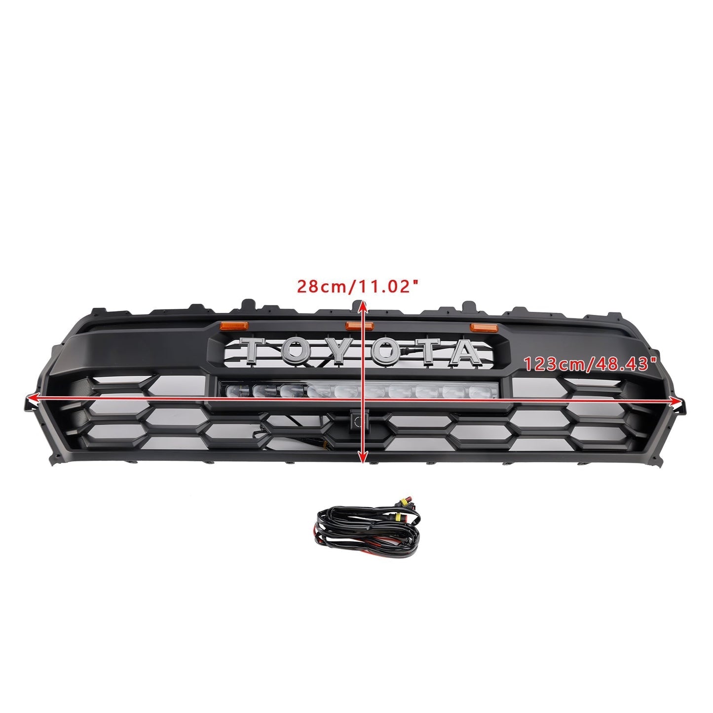 2024+ Toyota Tacoma Black Front Bumper Grill Grille With Led & Light Bar