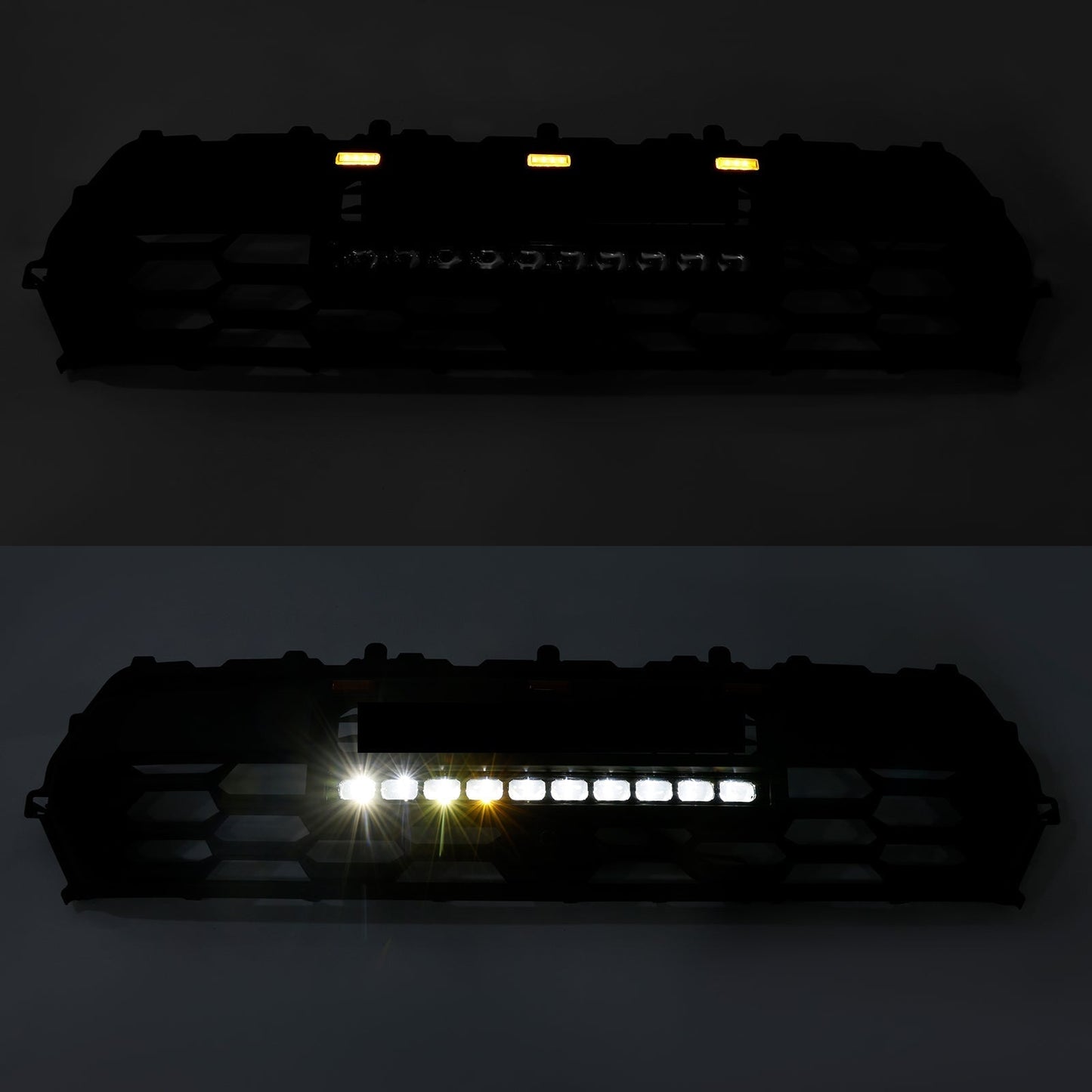 2024+ Toyota Tacoma Black Front Bumper Grill Grille With Led & Light Bar