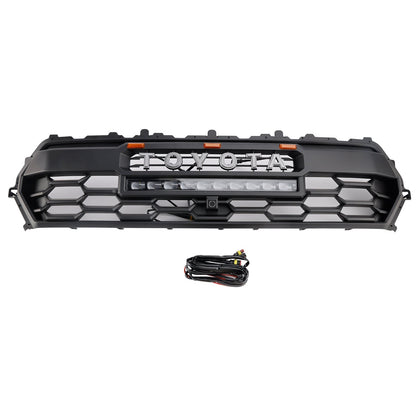 2024+ Toyota Tacoma Black Front Bumper Grill Grille With Led & Light Bar