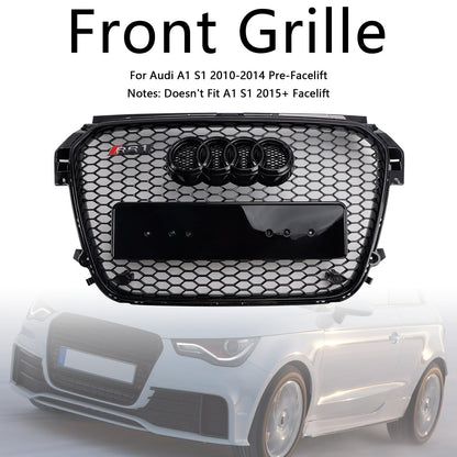 2010-2014 Audi A1 S1 Gloss Black Front Honeycomb Bumper Grill Grille