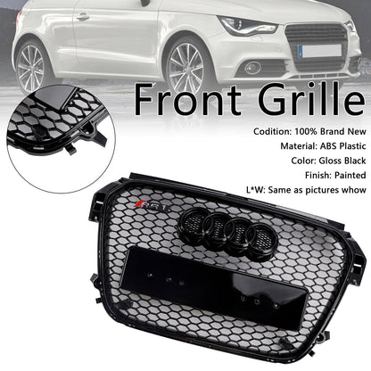 2010-2014 Audi A1 S1 Gloss Black Front Honeycomb Bumper Grill Grille