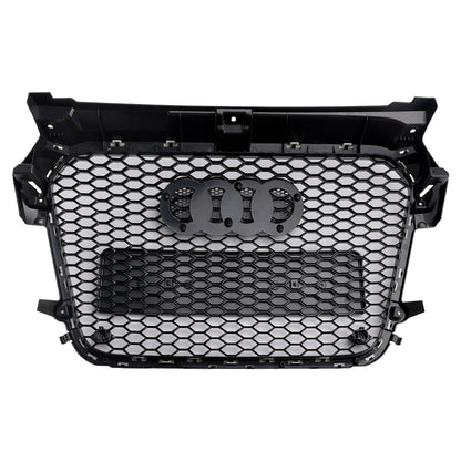 2010-2015 Audi A1 /A1 Sline RS Style Grille Gloss Black Front Bumper Honeycomb Mesh Sport Grill