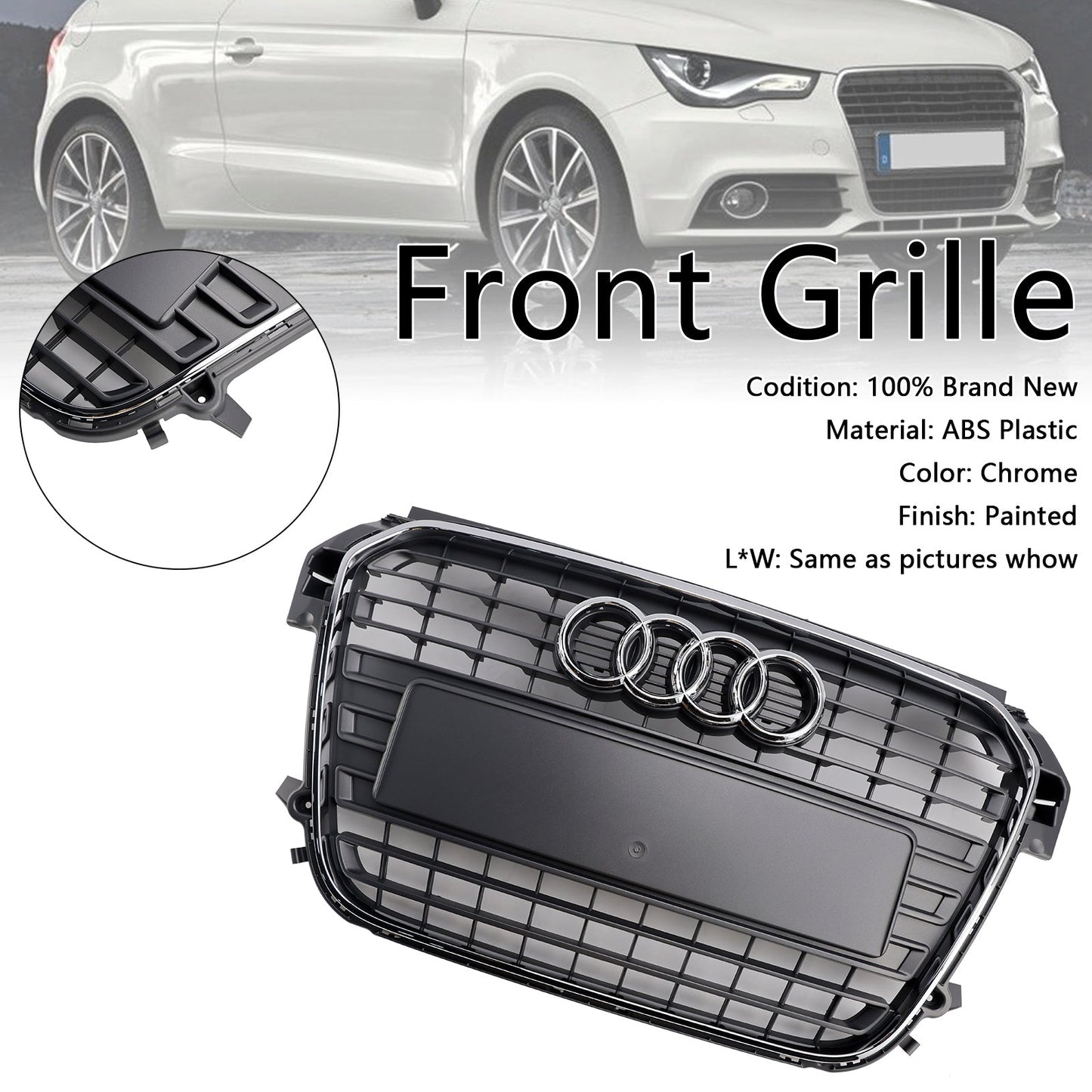 2010-2014 Audi A1 S-Line MK1 Chrome Front Bumper Grill Grille 8X0853651
