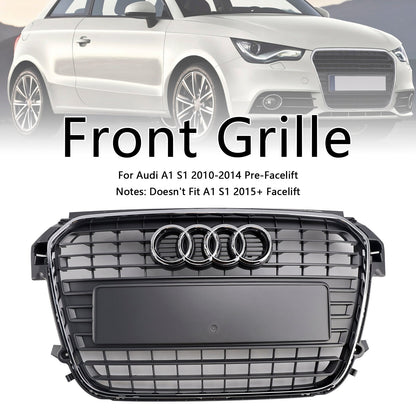 Audi A1 / A1 S-Line 2010-2015 Grille Front Bumper Replacement Chrome Mesh Slat Grill