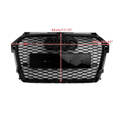 Audi A1 / A1 Sline / S1 8X 2014 2015 2016 2017 2018 2019 Honeycomb / Slat Front Grille Air Intake Radiator Black RS Grill W/ Audi Rings