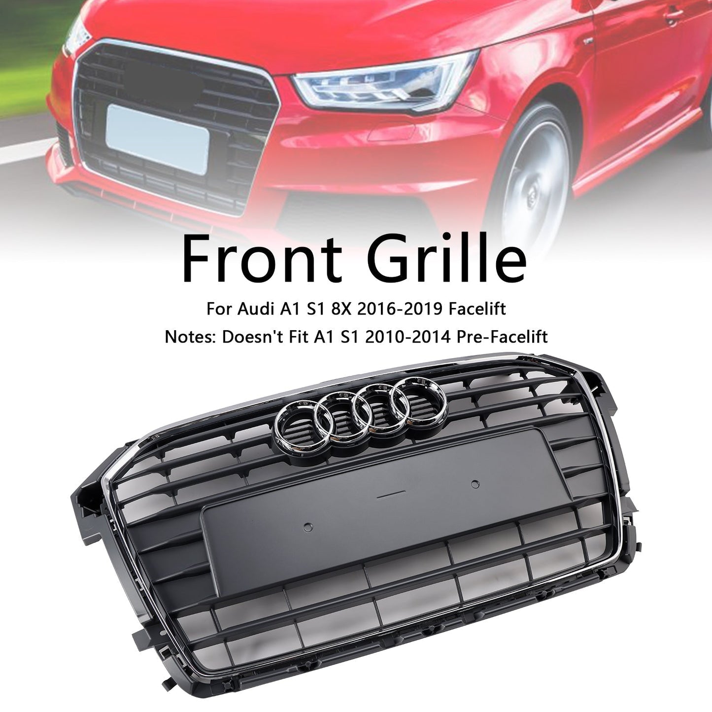 2016-2019 Audi A1 S1 MK1 Facelift Chrome Front Bumper Grille Grill 8XA853651B