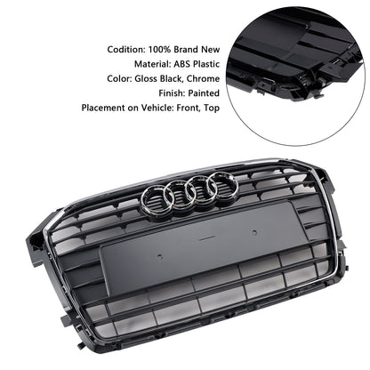 Audi A1 / A1 Sline / S1 8X 2014 2015 2016 2017 2018 2019 Honeycomb / Slat Front Grille Air Intake Radiator Black RS Grill W/ Audi Rings