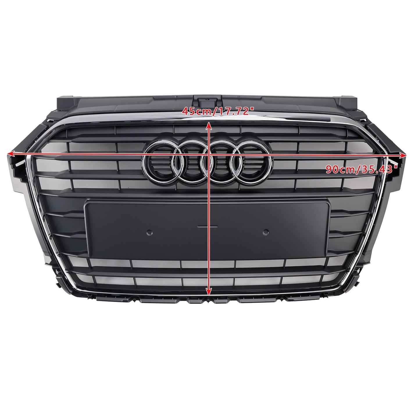 Audi A1 / A1 Sline / S1 8X 2014 2015 2016 2017 2018 2019 Honeycomb / Slat Front Grille Air Intake Radiator Black RS Grill W/ Audi Rings