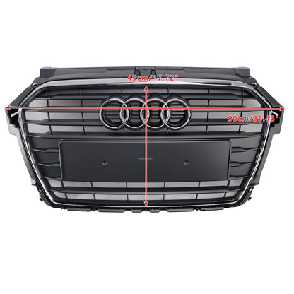 Audi A1 / A1 Sline / S1 8X 2014 2015 2016 2017 2018 2019 Honeycomb / Slat Front Grille Air Intake Radiator Black RS Grill W/ Audi Rings