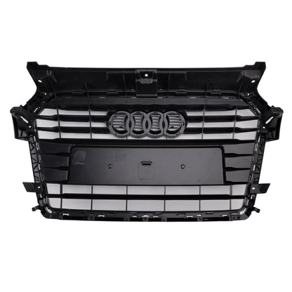 Audi A1 / A1 Sline / S1 8X 2014 2015 2016 2017 2018 2019 Honeycomb / Slat Front Grille Air Intake Radiator Black RS Grill W/ Audi Rings