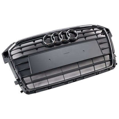 Audi A1 / A1 Sline / S1 8X 2014 2015 2016 2017 2018 2019 Honeycomb / Slat Front Grille Air Intake Radiator Black RS Grill W/ Audi Rings