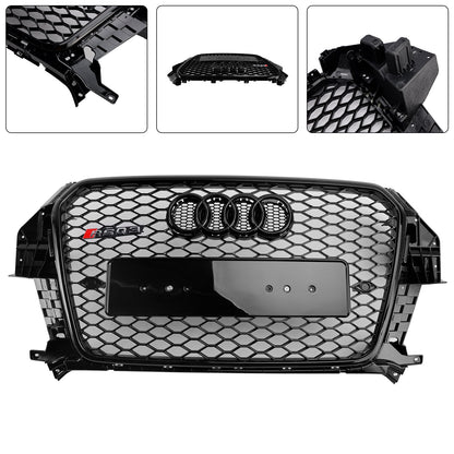 2011-2015 Audi Q3 RSQ3 Style Gloss Black Front Honeycomb Mesh Grille 5060531048501