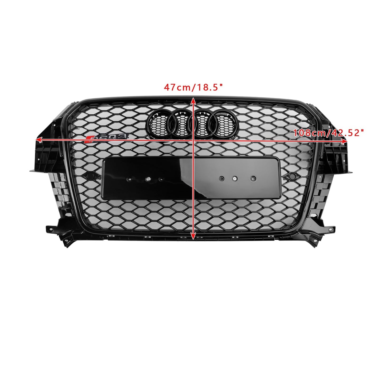 2011-2015 Audi Q3 RSQ3 Style Gloss Black Front Honeycomb Mesh Grille 5060531048501