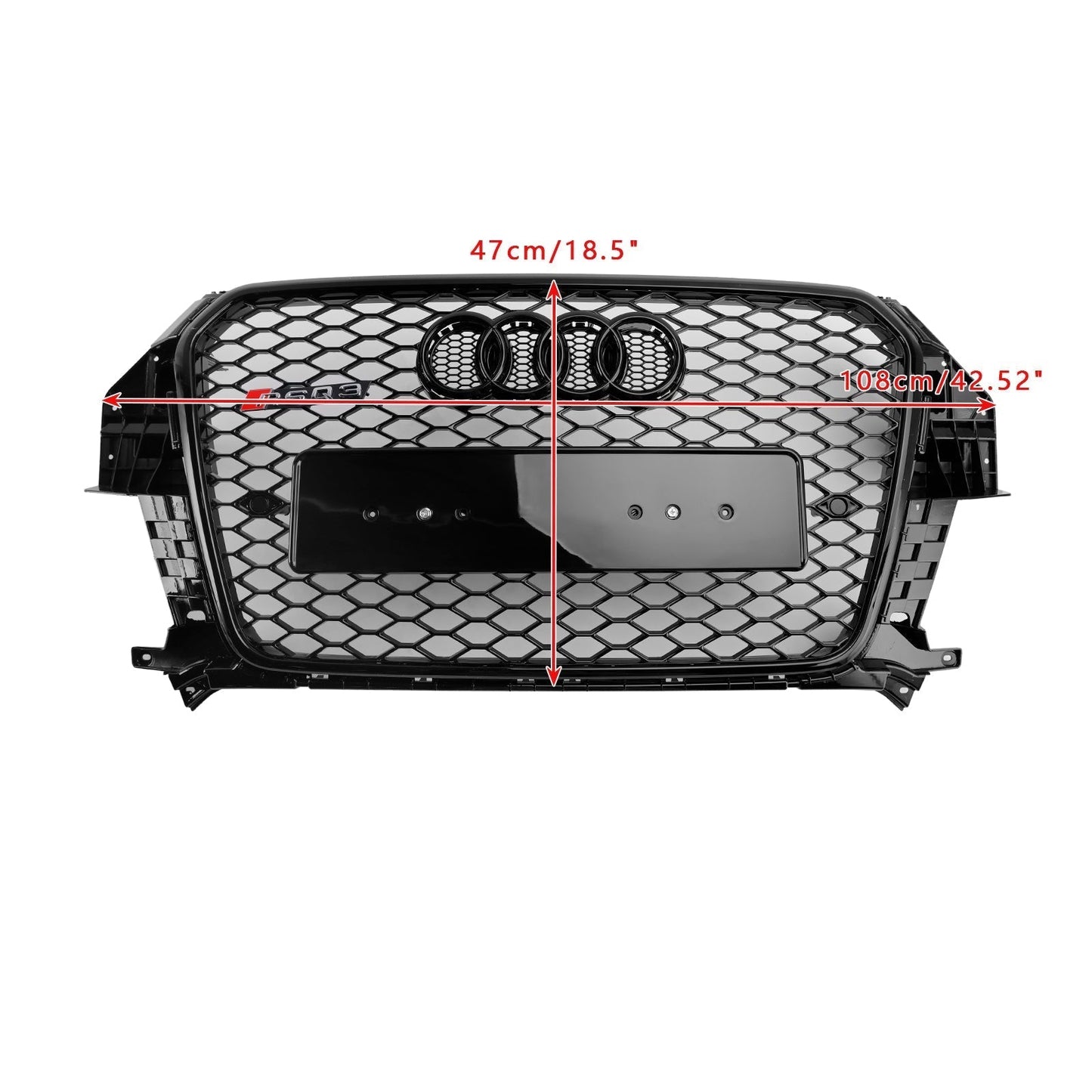 2011-2015 Audi Q3 RSQ3 Style Gloss Black Front Honeycomb Mesh Grille 5060531048501