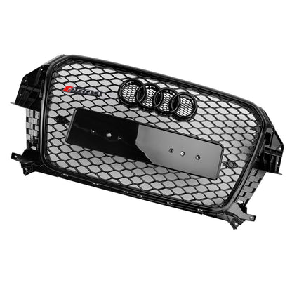 2011-2015 Audi Q3 RSQ3 Style Gloss Black Front Honeycomb Mesh Grille 5060531048501