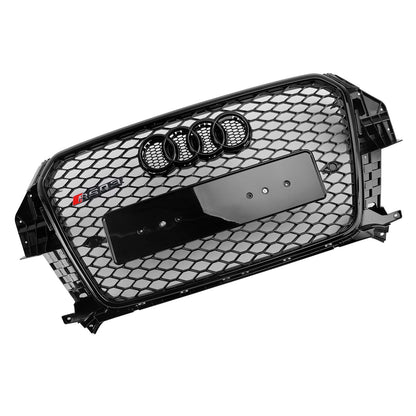 2011-2015 Audi Q3 RSQ3 Style Gloss Black Front Honeycomb Mesh Grille 5060531048501